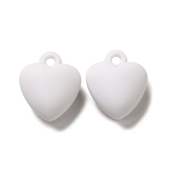 

PandaHall Opaque Acrylic Pendants, Heart Charm, Frosted, White, 19x16x8.5mm, Hole: 2mm, about 400pcs/500g Acrylic Heart White