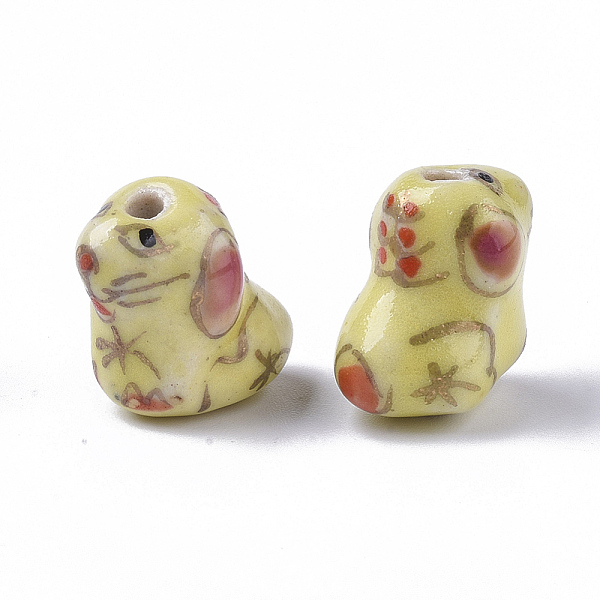 Handmade Porcelain Puppy Beads