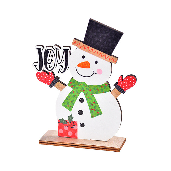 

PandaHall Wooden Doll Display Decoration, Christmas Ornaments, for Party Gift Home Decoration, Snowman, 140x110mm Wood Snowman