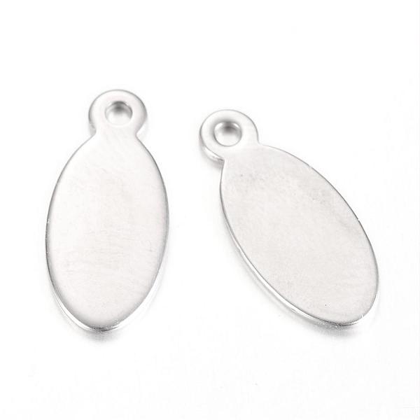 

PandaHall 201 Stainless Steel Stamping Blank Tag Pendants, Oval, Stainless Steel Color, 16x7x1mm, Hole: 1mm 201 Stainless Steel Oval