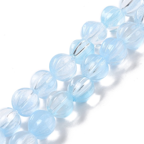 

PandaHall Transparent Glass Beads Strands, Lantern, Light Sky Blue, 8.5x7.5x8mm, Hole: 1.2mm, about 45~46pcs/strand, 14.37 inch(36.5cm)...