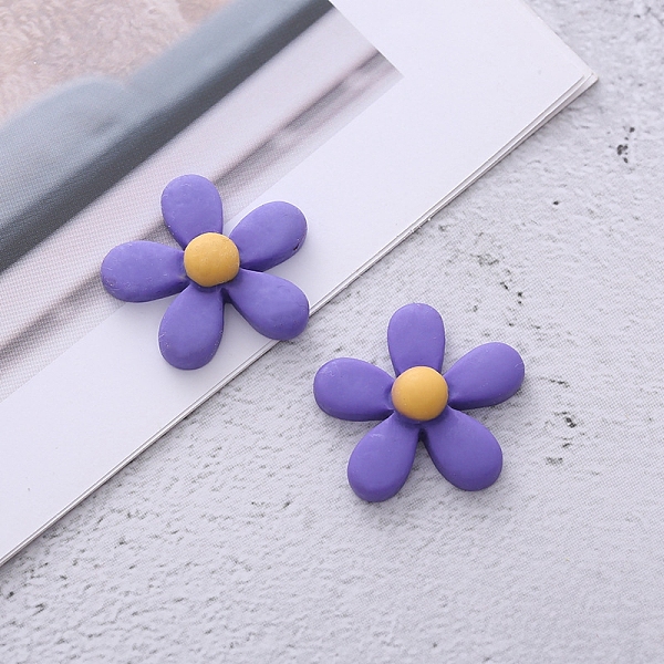 

PandaHall Opaque Resin Cabochons, for Hair Accessories, Flower, Medium Purple, 23x23x8.5mm Resin Flower