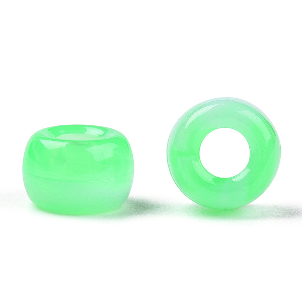 

PandaHall Acrylic Beads, Two Tone, Barrel, Light Green, 9x6mm, Hole: 3.7mm, about 1700pcs/500g Acrylic Barrel
