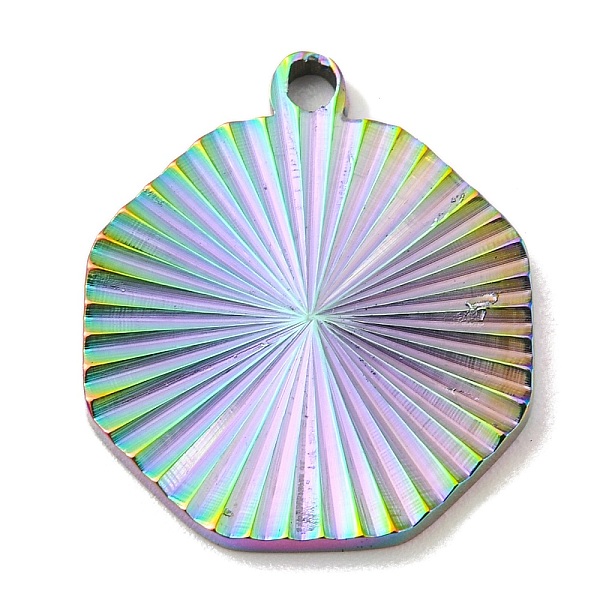 

PandaHall Ion Plating(IP) 304 Stainless Steel Pendants, Octagon Charm, Rainbow Color, 20x17.5x1.9mm, Hole: 1.6mm 304 Stainless Steel Octagon