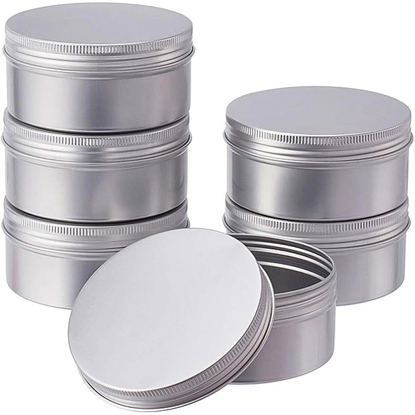 

PandaHall BENECREAT 6 Pcs 200ml Aluminum Tin Jars, Round Aluminum Tin Cans Cosmetic Containers with Screw Cap Lid for DIY Crafts Salve...