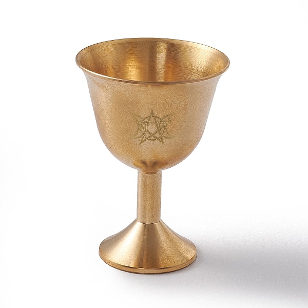

PandaHall Tarot Theme Brass Cups, Wicca Rite Goblet Display Decoration, for Home Decoration, Moon Pattern, 40x55mm, Inner Diameter: 37mm...