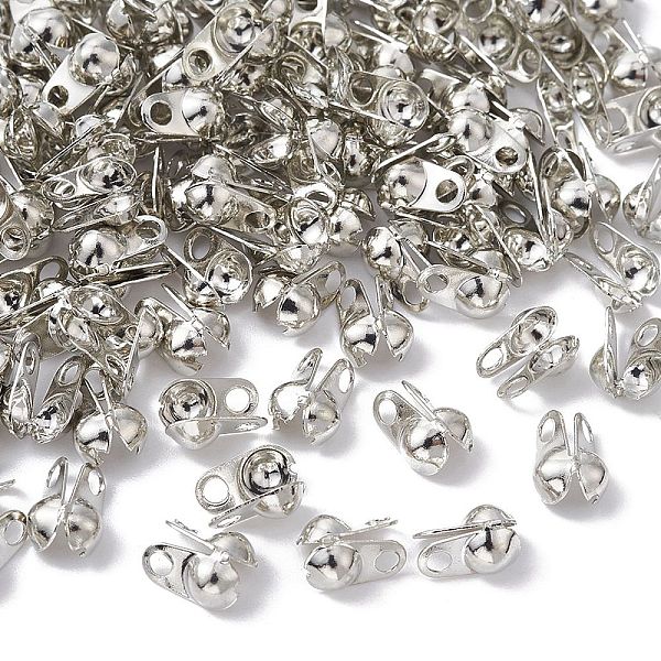 

PandaHall Iron Bead Tips, Calotte Ends, Clamshell Knot Cover, Platinum, 8x4mm, Hole: 2mm, Inner Diameter: 4.5mm Iron