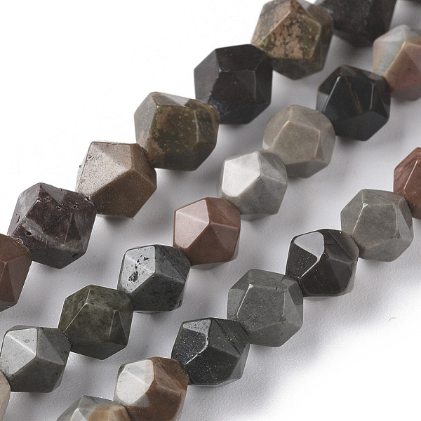 

PandaHall Natural Ocean Jasper Beads Strands, Star Cut Round Beads, Faceted, 6mm, Hole: 1mm, about 51pcs/strand, 14.96 inch(38cm) Ocean...