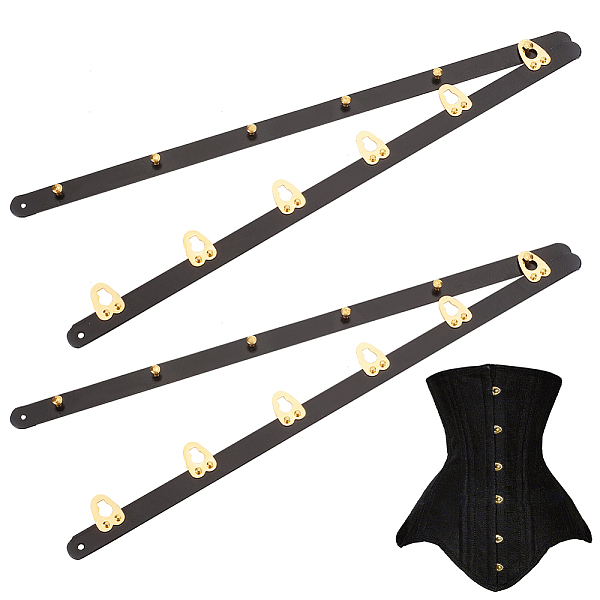 

PandaHall 201 Stainless Steel Button Corset Busk, Hook & Eye Closure for Corset, Bustier, Waist Trainer, Electrophoresis Black & Golden...