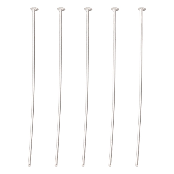 

PandaHall Iron Flat Head Pins, Nickel Free, Platinum Color, Size: about 5.0cm long, 0.7mm thick, head: 2mm, about 5000pcs/1000g Iron