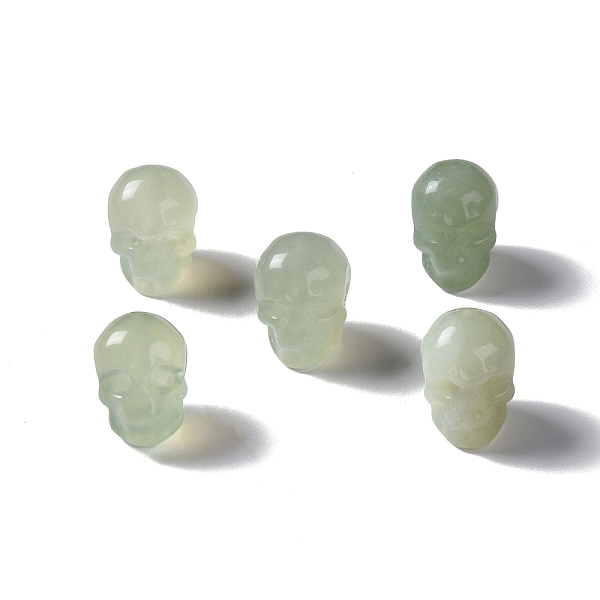 

PandaHall Natural New Jade Beads, Skull, 13x10x11.5mm, Hole: 1mm New Jade Skull