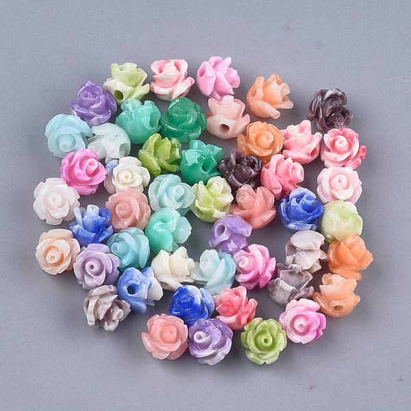 

PandaHall Synthetic Coral Beads, Dyed, Flower, Mixed Color, 6~7x6~7mm, Hole: 1.2mm Synthetic Coral Flower Multicolor