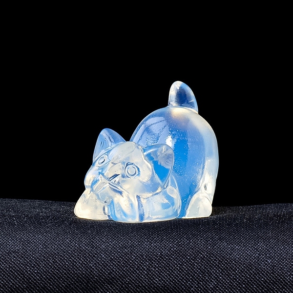 

PandaHall Opalite Carved Cat Figurines, for Home Office Desktop Feng Shui Ornament, 30x25mm Opalite Cat Shape