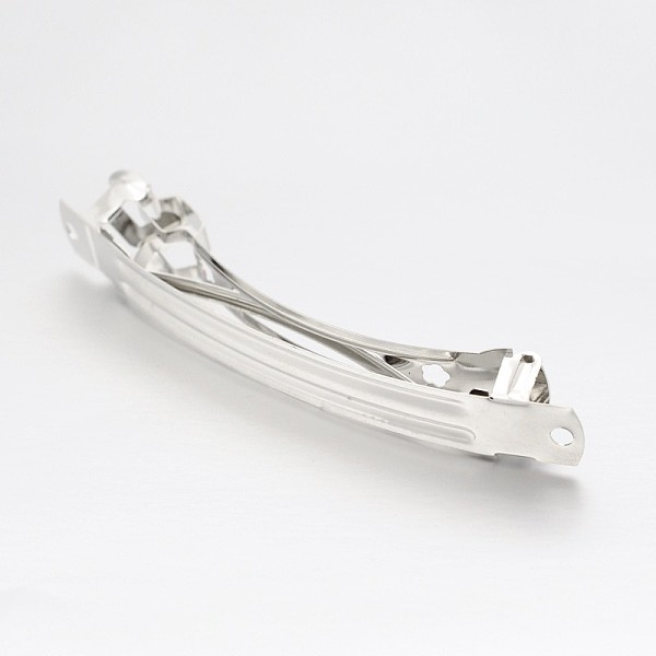 

PandaHall Iron Hair Barrette Findings, French Hair Clip Findings, Platinum, 97x10x3mm, Hole: 3mm Iron