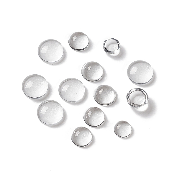 

PandaHall Transparent Glass Cabochons, Half Round/Dome, Mixed Style, Clear, 8~12x3~6mm Glass Half Round Clear