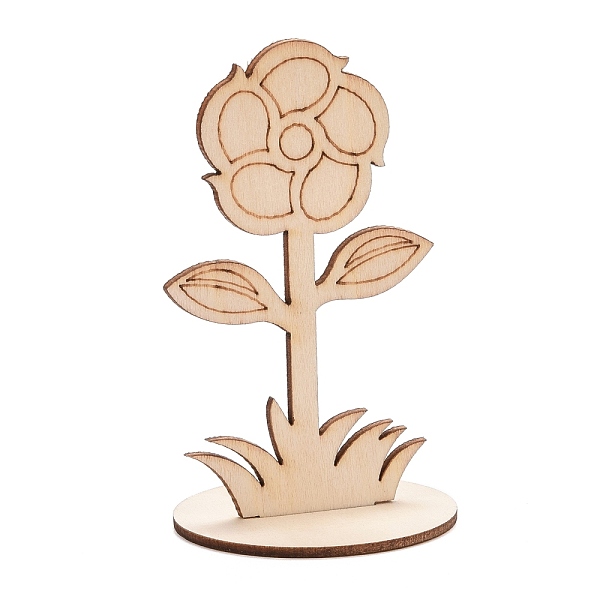 

PandaHall DIY Unfinished Wood Flowers Cutout, with Slot, for Craft Painting Supplies, BurlyWood, 5.9x5x9.9cm Wood Flower Orange