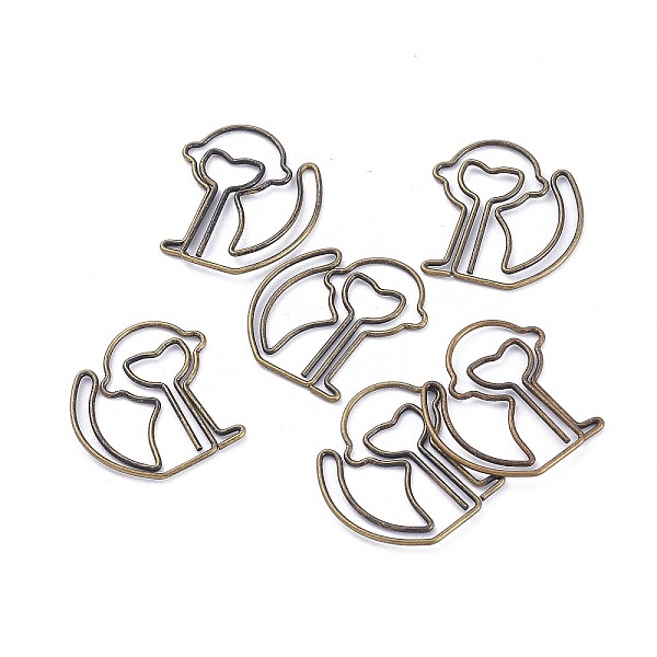 

PandaHall Monkey Shape Iron Paperclips, Cute Paper Clips, Funny Bookmark Marking Clips, Antique Bronze, 28x25x1mm, 10pcs/box Iron