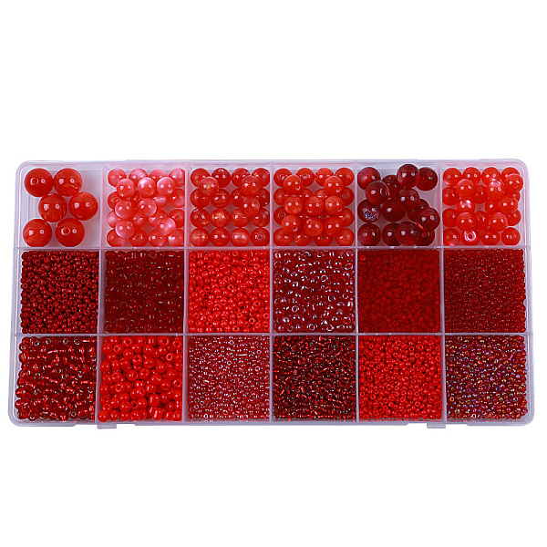 

PandaHall DIY 18 Style Resin & Acrylic Beads Jewelry Making Finding Kit, Round & Rice & Tube, Red, 6.5~7x2~12x1.5~11.5mm, Hole: 0.7~2mm...