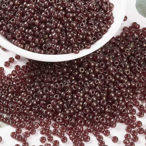 

PandaHall MIYUKI Round Rocailles Beads, Japanese Seed Beads, (RR309) Dark Red Gold Luster, 8/0, 3mm, Hole: 1mm, about 422~455pcs/bottle...