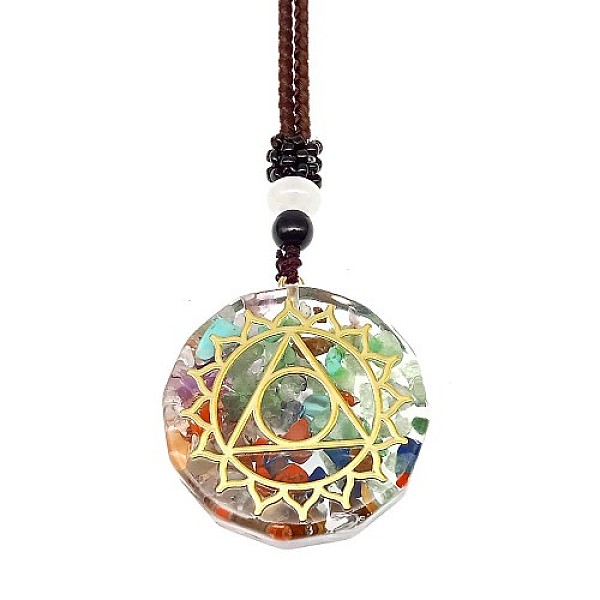 

PandaHall Resin & Natural & Synthetic Mixed Gemstone Pendant Necklaces, Sun, 25.59 inch(65cm) Resin Sun