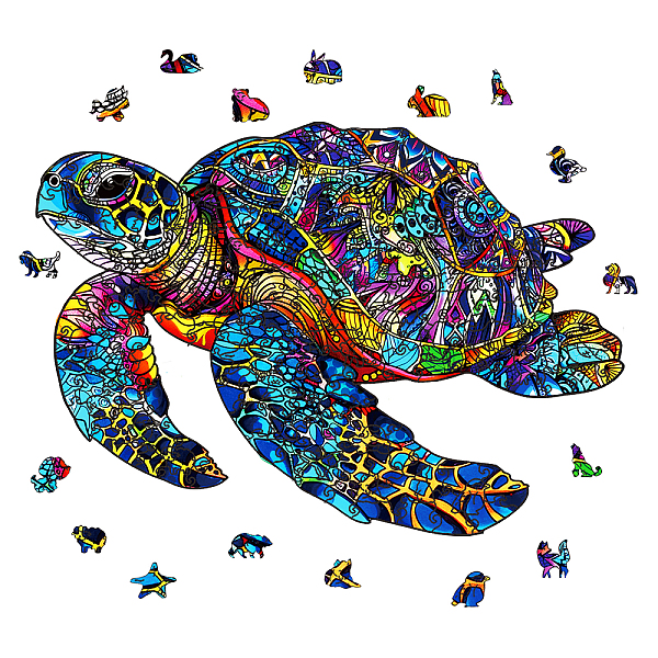 

PandaHall GLOBLELAND 200Pcs Sea Turtle Wooden Jigsaw Puzzles for Adults 27.7x39.4cm Wood Adult Puzzles Unique Shaped Wooden Puzzles Animal...