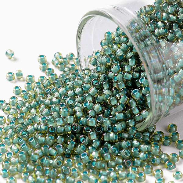 

PandaHall TOHO Round Seed Beads, Japanese Seed Beads, (308) Translucent Opal Picasso, 11/0, 2.2mm, Hole: 0.8mm, about 1110pcs/10g Glass