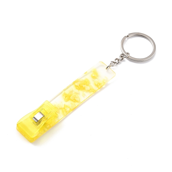 

PandaHall Ferroalloy, Plastic and Acrylic Keychain, Contactless Card Extractor, for Long Nail Card Extractor Keychain with Card Puller for..., Yellow