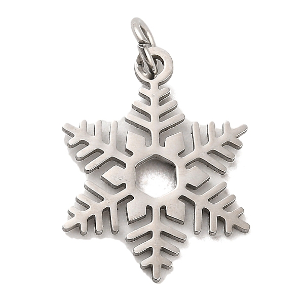 

PandaHall Christmas 304 Stainless Steel Pendants, with Jump Ring, Snowflake Charm, Stainless Steel Color, 20x15x1mm, Hole: 3.4mm 304...