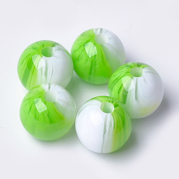 

PandaHall Resin Beads, Round, Lime, 12x11.5mm, Hole: 2.5mm Resin Round Green