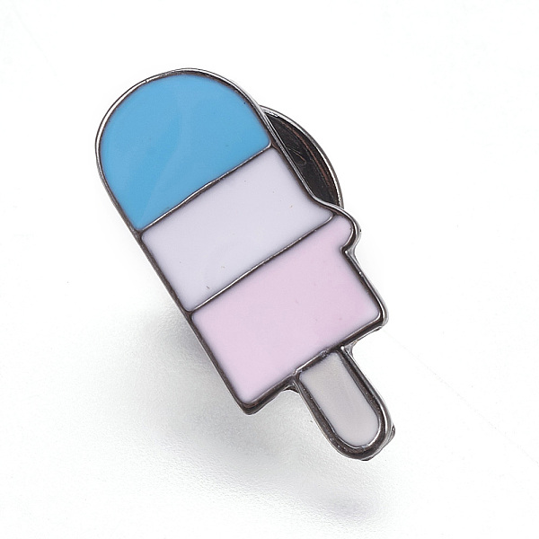 

PandaHall Alloy Safety Brooches, Enamel Pin, with Enamel and Iron Badge Lapel Pin Back Butterfly Clutches, Ice Cream, Gunmetal, Colorful...