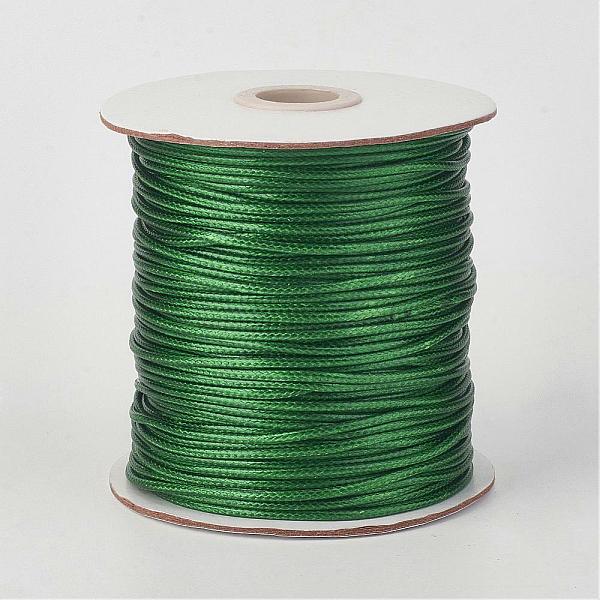 

PandaHall Eco-Friendly Korean Waxed Polyester Cord, Dark Green, 3mm, about 41.01~41.56 Yards(37.5~38m)/Roll Waxed Polyester Cord Round Green