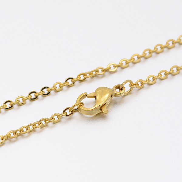 

PandaHall 304 Stainless Steel Link Chain Necklace, Golden, 17.7 inch, 1.5mm Stainless Steel