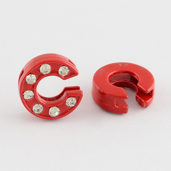 

PandaHall Mixed Color Zinc Alloy Grade A Rhinestone Letter Slide Charms, Letter.C, 12.5x12x4.5mm, Hole: 8x1.5mm Alloy+Rhinestone Letter C..., Clear