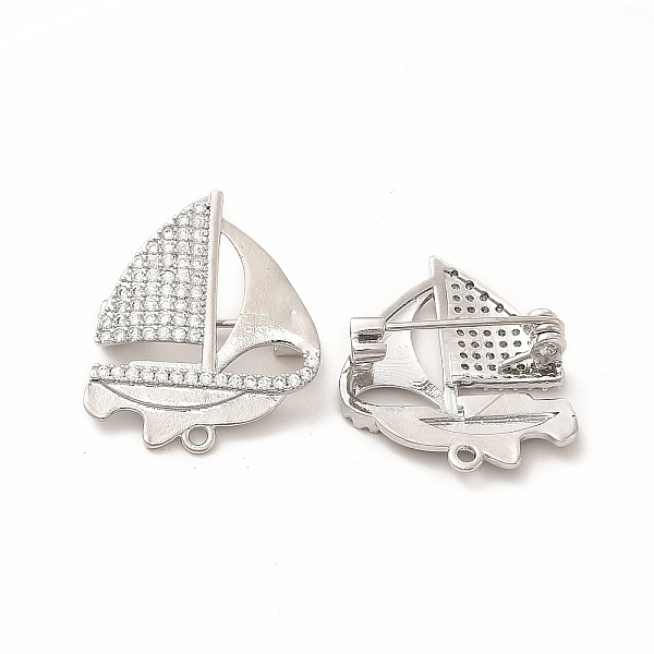 

PandaHall Clear Cubic Zirconia Sailboat Brooch Pin, Brass Badge for Backpack Clothes, Platinum, 24.5x21x7mm, Hole: 1.4mm Brass+Cubic...