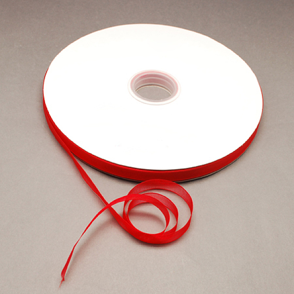 

PandaHall Nylon Organza Ribbon, Christmas Ribbon, Red, 3/8 inch(9~10mm), 200yards/roll(182.88m/roll) Nylon None Red