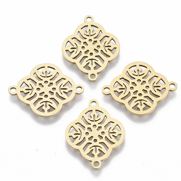 

PandaHall 201 Stainless Steel Links connectors, Laser Cut, Flower, Golden, 19x15x1mm, Hole: 1.4mm 201 Stainless Steel Flower