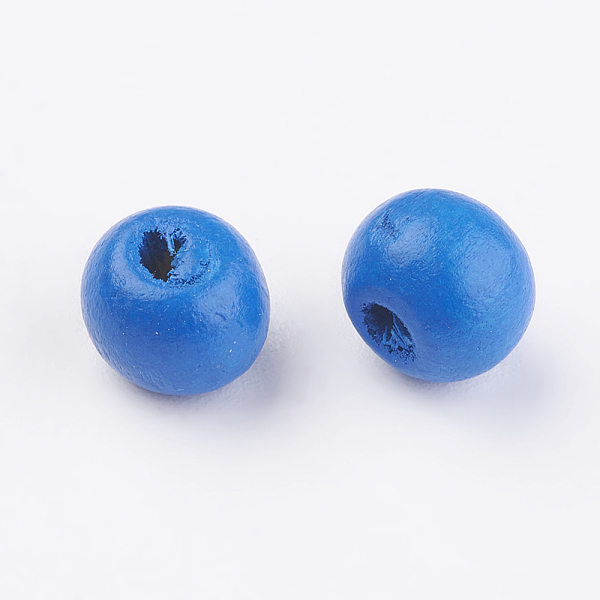 

PandaHall Natural Wood Beads, Dyed, Round, Dodger Blue, 8x7mm, Hole: 2~3mm, about 2770pcs/500g Wood Round Blue