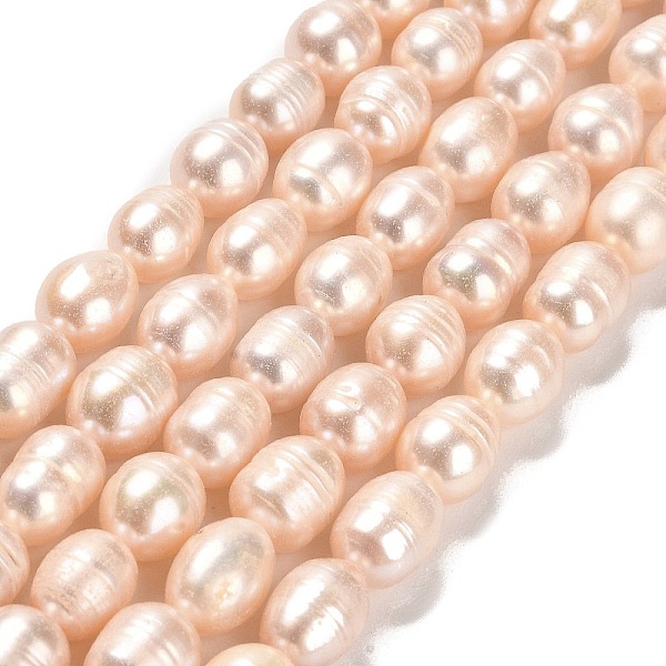 

PandaHall Natural Cultured Freshwater Pearl Beads Strands, Rice, Grade AB, PeachPuff, 10x8~9mm, Hole: 0.9mm, about 34~36pcs/strand, 13.58''..., Brown