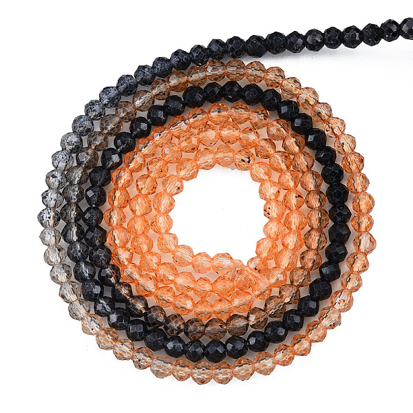 

PandaHall Transparent Glass Beads Strands, Segmented Multi-color Beads, Faceted Round, Sandy Brown, 2mm, Hole: 0.6mm, about...