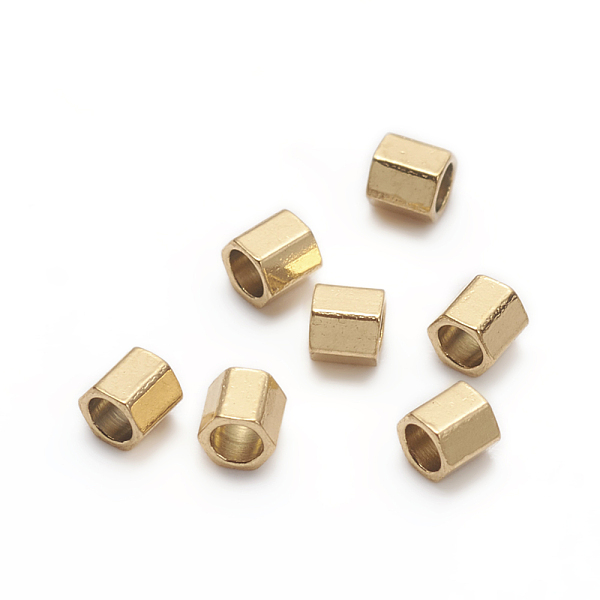 

PandaHall Ion Plating(IP) 304 Stainless Steel Spacer Beads, Hexagon, Golden, 2.1x2.1x2mm, Hole: 1.4mm 304 Stainless Steel Hexagon