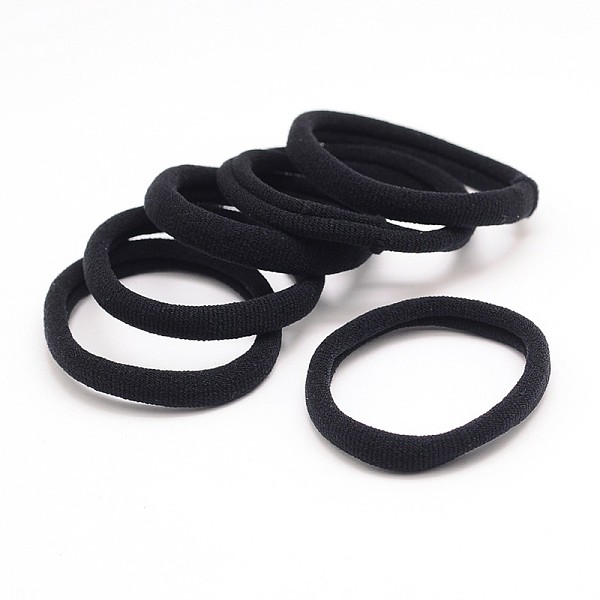 

PandaHall Girl's Hair Accessories, Nylon Thread Elastic Fiber Hair Ties, Ponytail Holder, Black, 34mm Elastic Fibre Black
