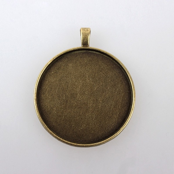 

PandaHall Vintage Tibetan Style Alloy Large Pendant Cabochon Settings, Plain Edge Bezel Cups, Cadmium Free & Nickel Free & Lead Free...