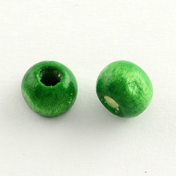 

PandaHall Dyed Natural Wood Beads, Round, Lead Free, Green, 20x18mm, Hole: 4.5mm, about 400pcs/1000g Maple Wood Round Green