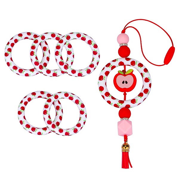 

PandaHall 5Pcs Ring Food Grade Eco-Friendly Silicone Beads, Chewing Beads For Teethers, DIY Nursing Necklaces Making, Colorful, 65x9.5mm..., Multicolor