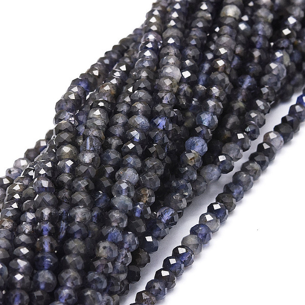 

PandaHall Natural Iolite Beads Strands, Faceted, Rondelle, 6x3mm, Hole: 0.8mm, about 106pcs/strand, 15.43''(39.2cm) Iolite Rondelle