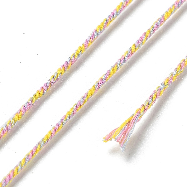

PandaHall Polyester Twisted Cord, Round, for DIY Jewelry Making, Colorful, 1.2mm, about 38.28 Yards(35m)/Roll Polyester