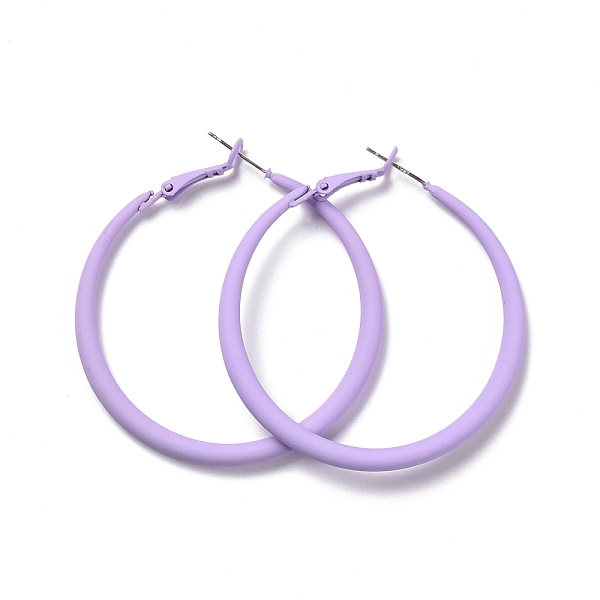 

PandaHall Alloy Big Hoop Earrings, Spray Earrings with 925 Sterling Silver Pin, Purple, 6 Gauge, 50x4mm, Pin: 0.6mm Alloy Purple