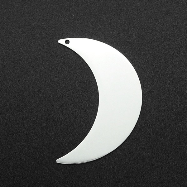 

PandaHall 201 Stainless Steel Pendants, Laser Cut, Moon, Stainless Steel Color, 44x29x1mm, Hole: 1.6mm 201 Stainless Steel Moon