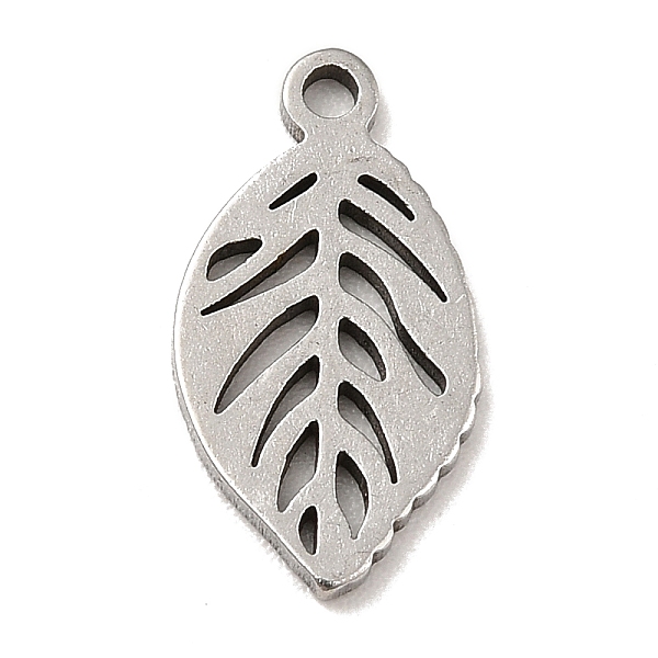 

PandaHall 201 Stainless Steel Pendants, Leaf Charms, Stainless Steel Color, 14x7.5x1mm, Hole: 1.2mm 201 Stainless Steel Leaf