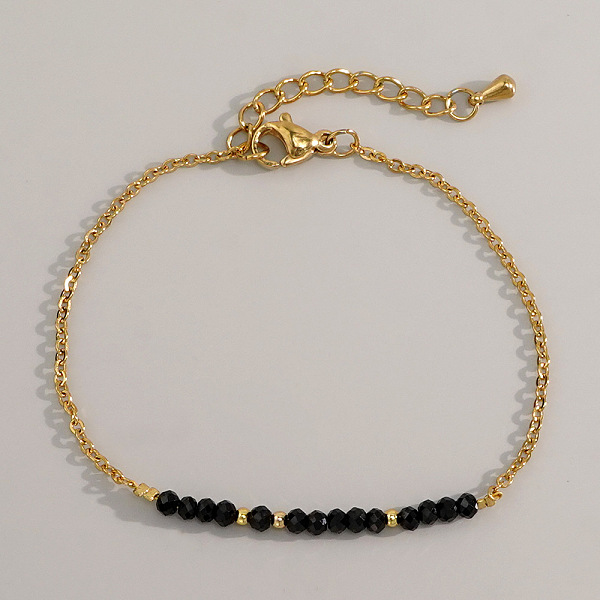 Natural Obsidian Beads Link Bracelets